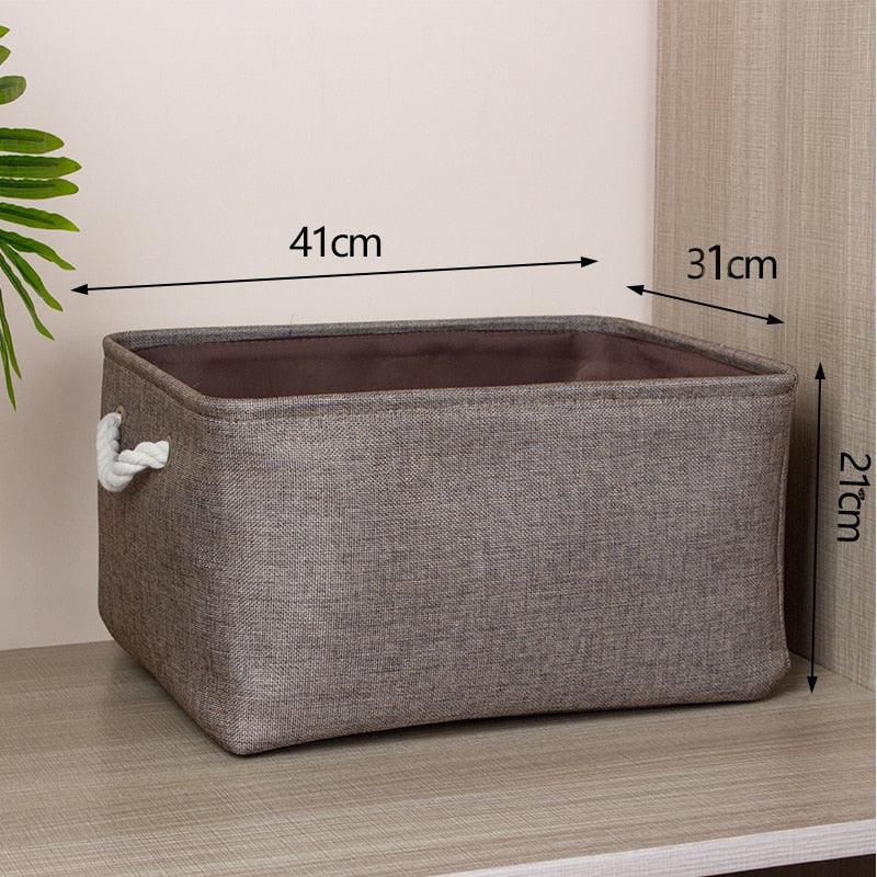 Cotton Linen Folding Storage Baskets Kids Toys Organizer Clothes and Sundries Storage Box Cabinet Storage Bag Laundry Basket - Lily Depot