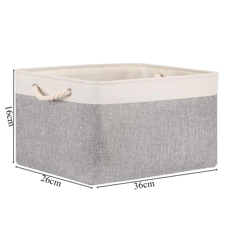 Cotton Linen Folding Storage Baskets Kids Toys Organizer Clothes and Sundries Storage Box Cabinet Storage Bag Laundry Basket - Lily Depot