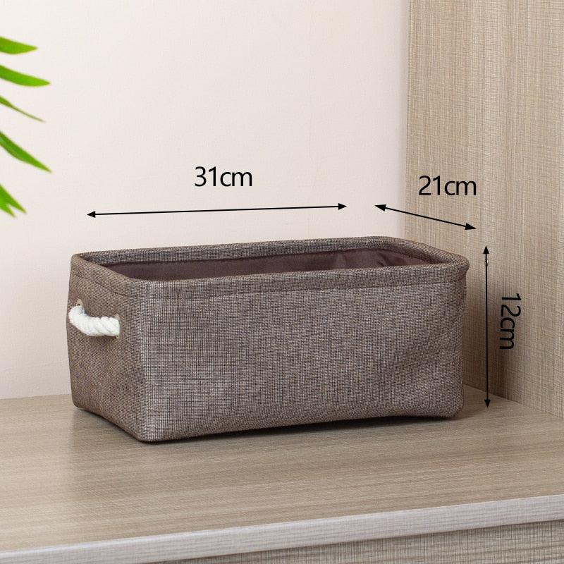 Cotton Linen Folding Storage Baskets Kids Toys Organizer Clothes and Sundries Storage Box Cabinet Storage Bag Laundry Basket - Lily Depot