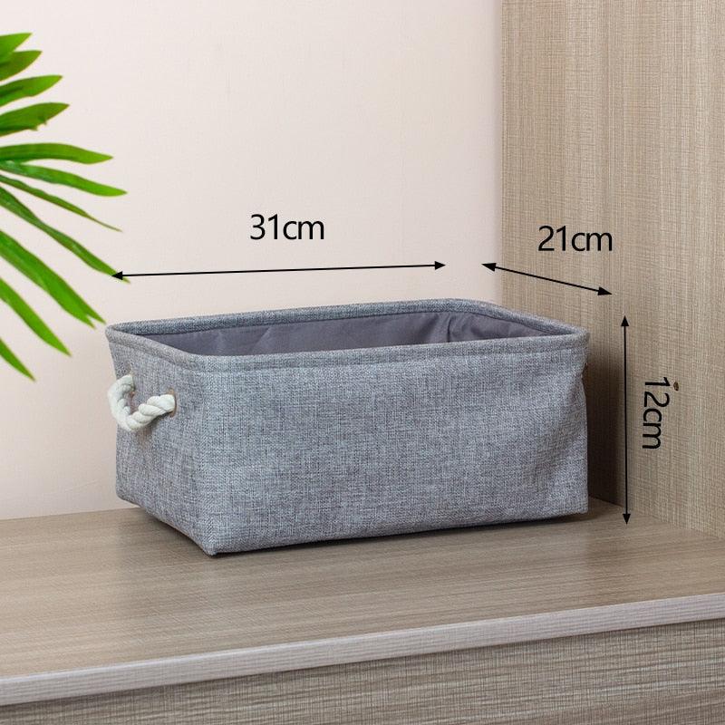 Cotton Linen Folding Storage Baskets Kids Toys Organizer Clothes and Sundries Storage Box Cabinet Storage Bag Laundry Basket - Lily Depot