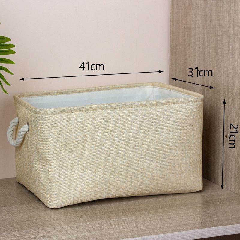 Cotton Linen Folding Storage Baskets Kids Toys Organizer Clothes and Sundries Storage Box Cabinet Storage Bag Laundry Basket - Lily Depot