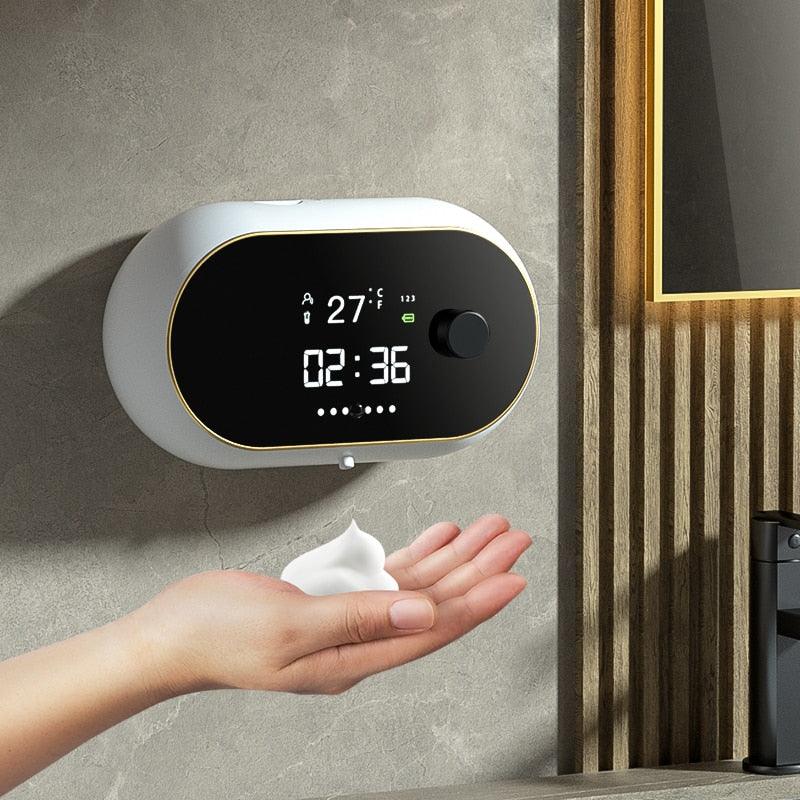 Creative Liquid Foam Soap Dispensers Time Temperature Display Human Body Induction Hand Wash Waterproof Automatic Soap Dispenser - Lily Depot