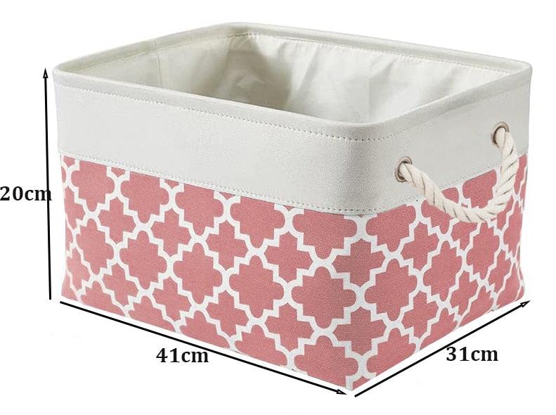 Cube Large Folding Storage Box Canvas Fabric Cubes For Shelves Clothes Toys Books Perfect Organizer Foldable Basket With Handles - Lily Depot