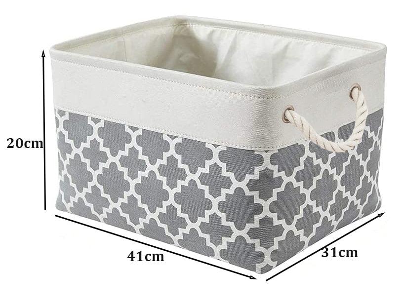 Cube Large Folding Storage Box Canvas Fabric Cubes For Shelves Clothes Toys Books Perfect Organizer Foldable Basket With Handles - Lily Depot