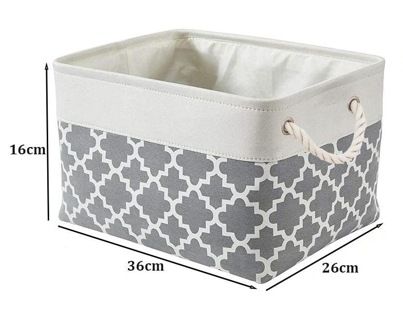 Cube Large Folding Storage Box Canvas Fabric Cubes For Shelves Clothes Toys Books Perfect Organizer Foldable Basket With Handles - Lily Depot