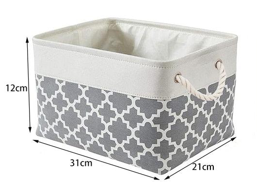 Cube Large Folding Storage Box Canvas Fabric Cubes For Shelves Clothes Toys Books Perfect Organizer Foldable Basket With Handles - Lily Depot