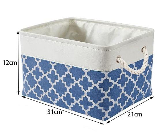 Cube Large Folding Storage Box Canvas Fabric Cubes For Shelves Clothes Toys Books Perfect Organizer Foldable Basket With Handles - Lily Depot