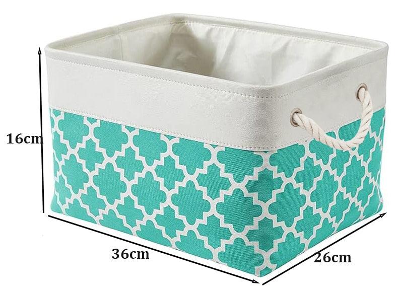 Cube Large Folding Storage Box Canvas Fabric Cubes For Shelves Clothes Toys Books Perfect Organizer Foldable Basket With Handles - Lily Depot