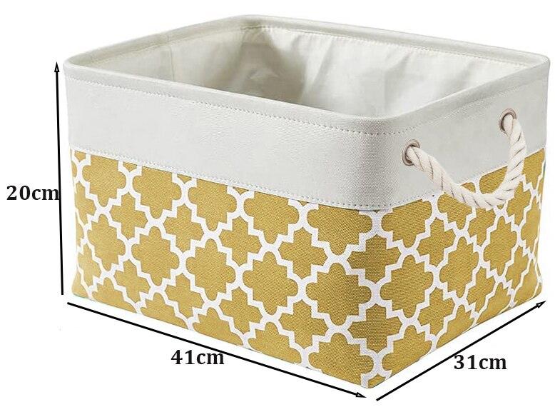 Cube Large Folding Storage Box Canvas Fabric Cubes For Shelves Clothes Toys Books Perfect Organizer Foldable Basket With Handles - Lily Depot