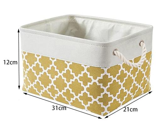 Cube Large Folding Storage Box Canvas Fabric Cubes For Shelves Clothes Toys Books Perfect Organizer Foldable Basket With Handles - Lily Depot