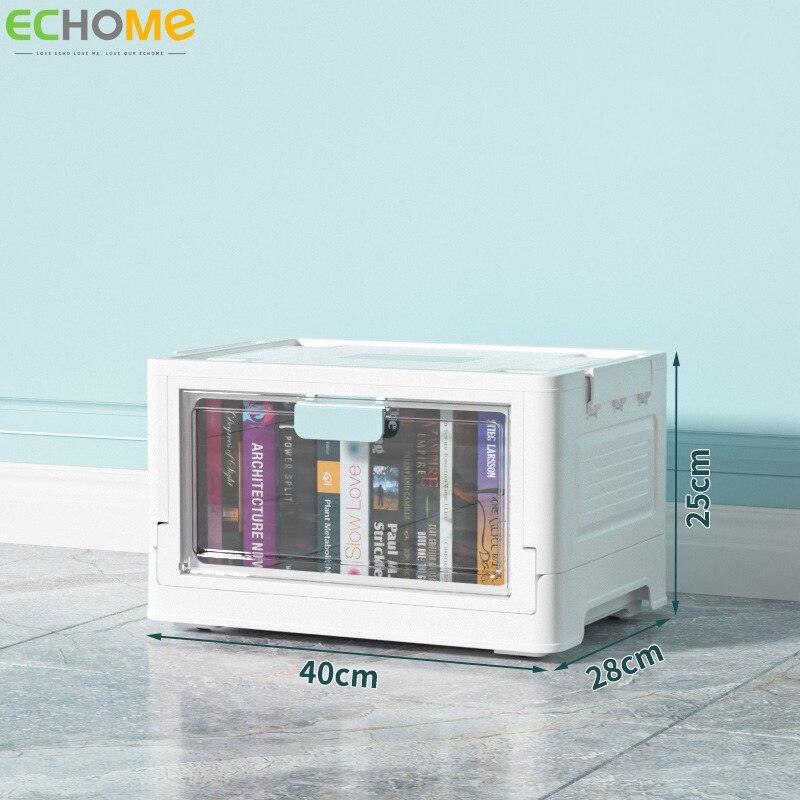 ECHOME Foldable Storage Box Single Door Open Storage Box with Lid Stackable Sundries Toy Snacks Sorting Box Home Storage Cabinet - Lily Depot