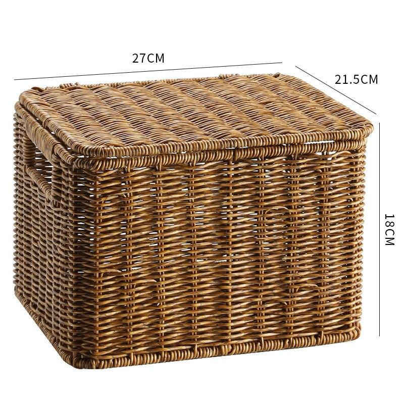 Echome Storage Box Large Bedroom Clothes Storage Box with Lid Imitation Rattan Woven with Lid Storage Basket In-Wardrobe Basket - Lily Depot