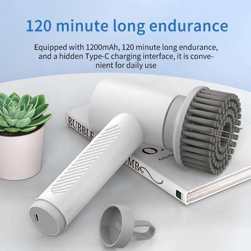 Electric Spin Scrubber 4 in 1 Cordless Handheld Power Shower Bathtub Floor Wall Tile bathroom dish Cleaning Brush - Lily Depot