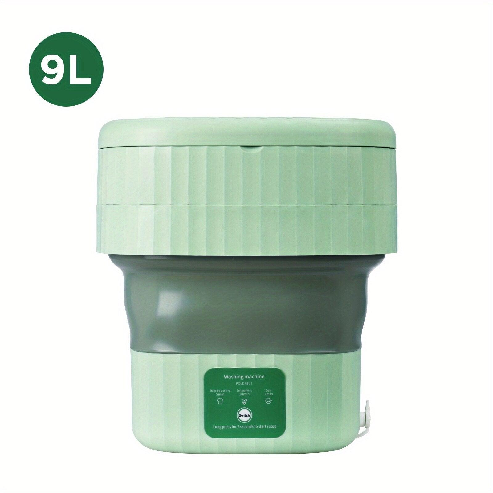 Foldable Mini Laundry Machine Portable 9L Clothes Washing Bucke Household 3 Modes Effective Sterilizing Washer With Drain Basket - Lily Depot