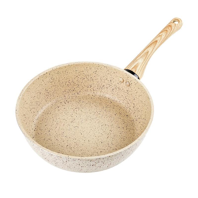 Frying Pan Home Wok Induction Cooker Pan Gas Stove Smoke-Free Fried Egg Steak Pan Cooking Pot Non Stick Pan with Lid Crepe Maker - Lily Depot