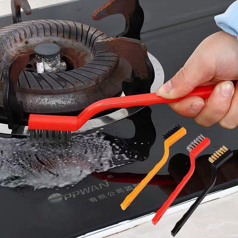 Gas Stove Cleaning Wire Brush Fiber Brush Brass Cleaning Brush Polishing Rust Remover Metal Wire Cleaning Tool Family 3pcs Set - Lily Depot