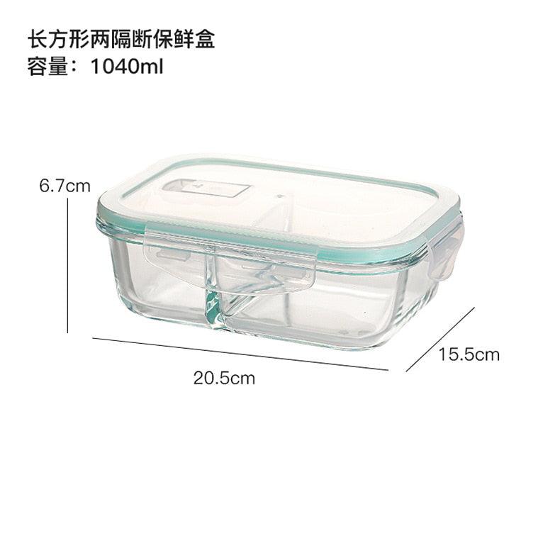 Glass Fresh-Keeping Box high Borosilicate Heat-Resistant Microwave Oven bento Fridge Special Sealed Bowl Food Storage Containers - Lily Depot