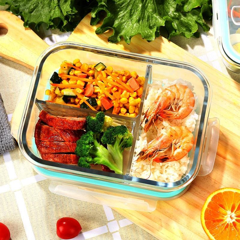 Glass Fresh-Keeping Box high Borosilicate Heat-Resistant Microwave Oven bento Fridge Special Sealed Bowl Food Storage Containers - Lily Depot