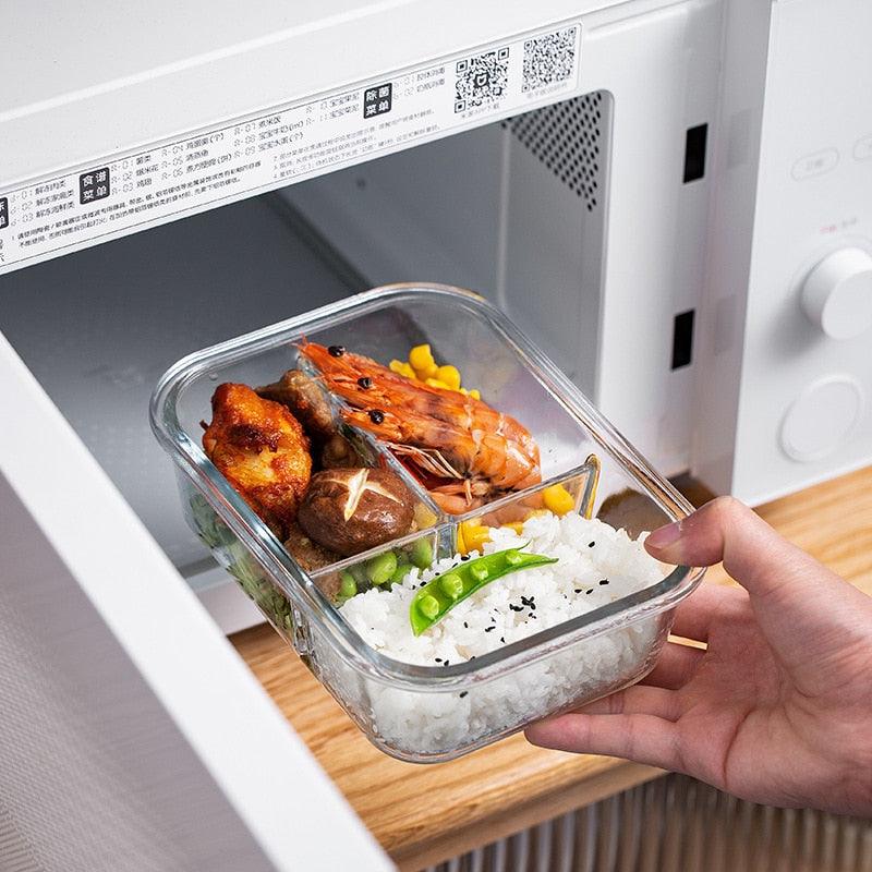 Glass Fresh-Keeping Box high Borosilicate Heat-Resistant Microwave Oven bento Fridge Special Sealed Bowl Food Storage Containers - Lily Depot