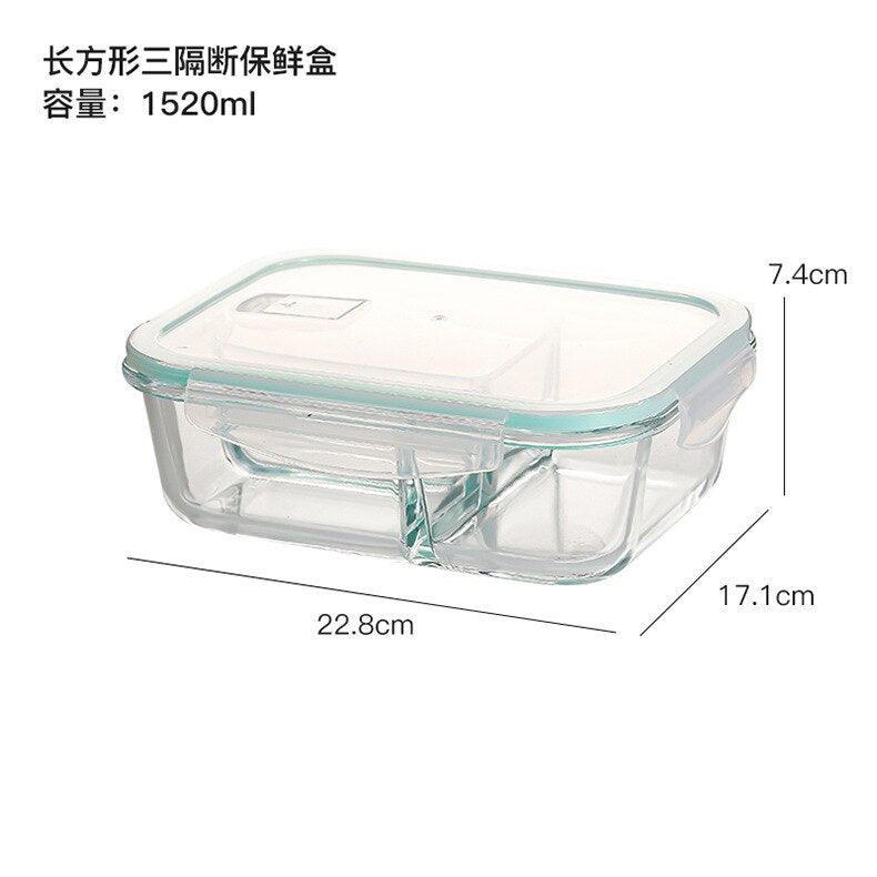 Glass Fresh-Keeping Box high Borosilicate Heat-Resistant Microwave Oven bento Fridge Special Sealed Bowl Food Storage Containers - Lily Depot