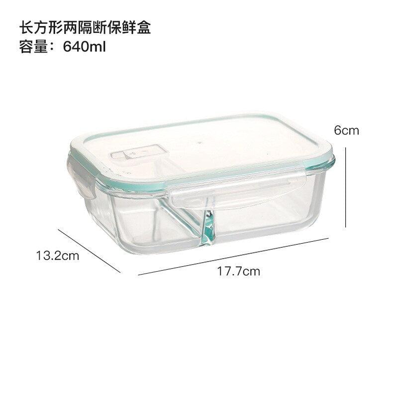 Glass Fresh-Keeping Box high Borosilicate Heat-Resistant Microwave Oven bento Fridge Special Sealed Bowl Food Storage Containers - Lily Depot