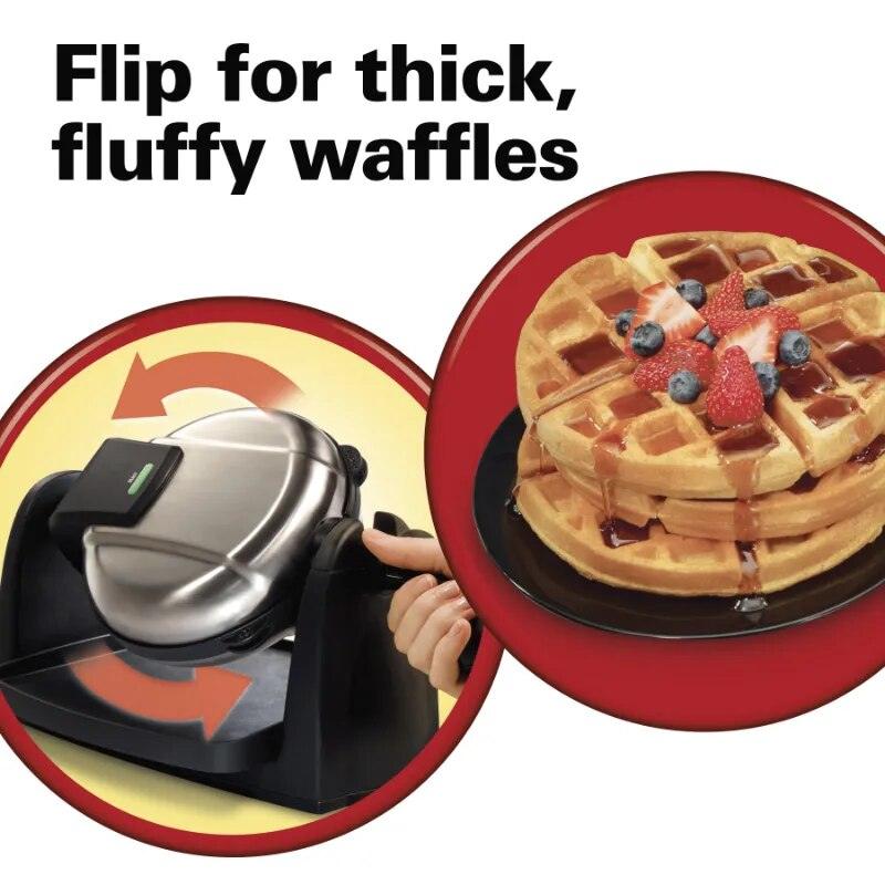 Hamilton Beach Flip Belgian Waffle Maker with Removable Plates, Black, 26030 - Lily Depot