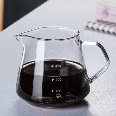Hand-Made Coffee Pot Set 60° Glass Wooden 600ML/300ML Coffee Dripper and Pot Set for Coffee Filter Reusable Coffee Filters - Lily Depot
