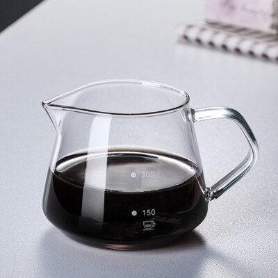 Hand-Made Coffee Pot Set 60° Glass Wooden 600ML/300ML Coffee Dripper and Pot Set for Coffee Filter Reusable Coffee Filters - Lily Depot