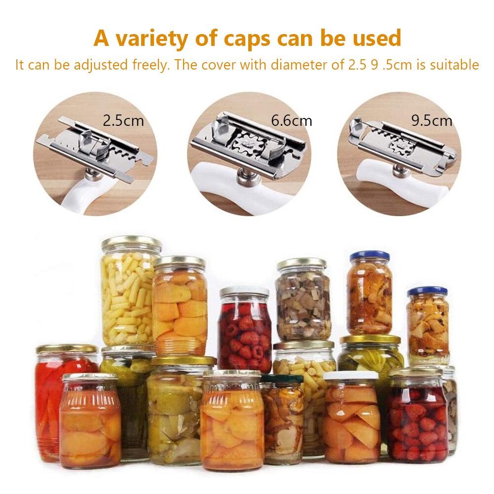 Can Opener Tools Cap Lid Easy Gadget Manual Can Jar Opener Adjustable Stainless Steel Lids off Bottle Twist 1-3.7 Inches Kitchen - Lily Depot