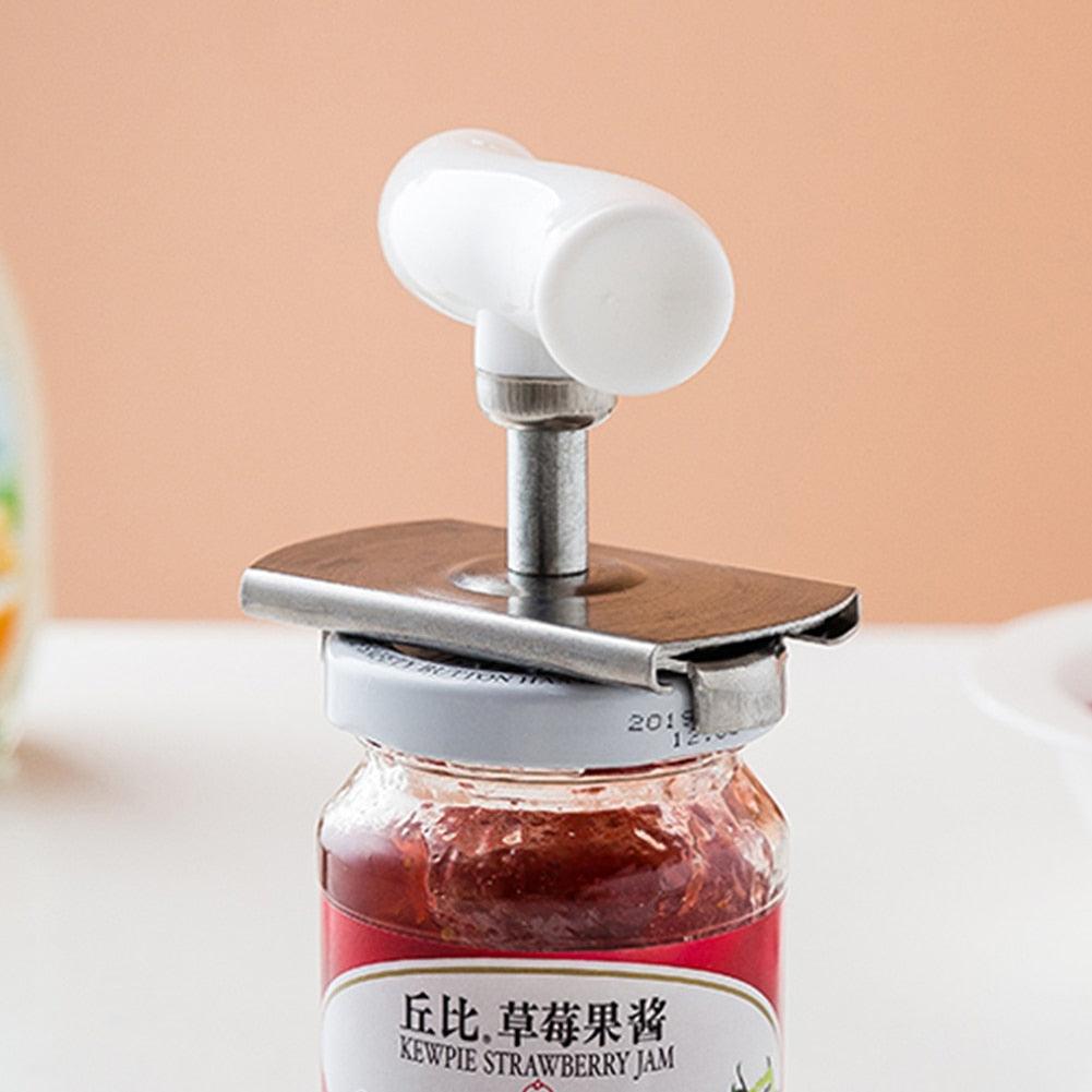 Can Opener Tools Cap Lid Easy Gadget Manual Can Jar Opener Adjustable Stainless Steel Lids off Bottle Twist 1-3.7 Inches Kitchen - Lily Depot