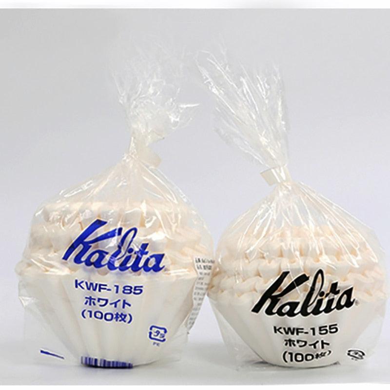 KALITA #155 #185 Wave Pour Over Coffee Paper Filter Drip Use With Wave Dripper 1-2 / 2-4 Cups Filter Coffee Paper 100 Sheets - Lily Depot
