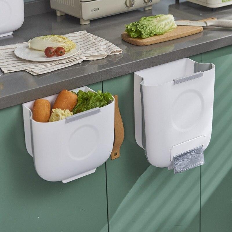Kitchen Folding Garbage Can Householder Wastebasket Paper Recycle Waste Disposer Waste Bin Trash Kitchen Bucket Garbage 6/10/13L - Lily Depot