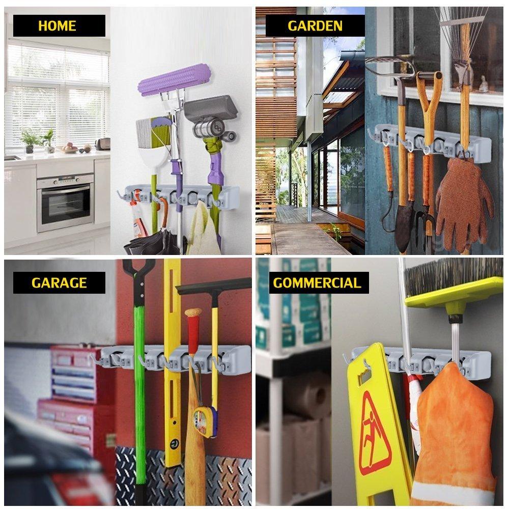 Kitchen Organizer Wall Mounted Kitchen Shelf Storage Holder for Mop Brush Broom Mops Hanger Organizer Too - Lily Depot