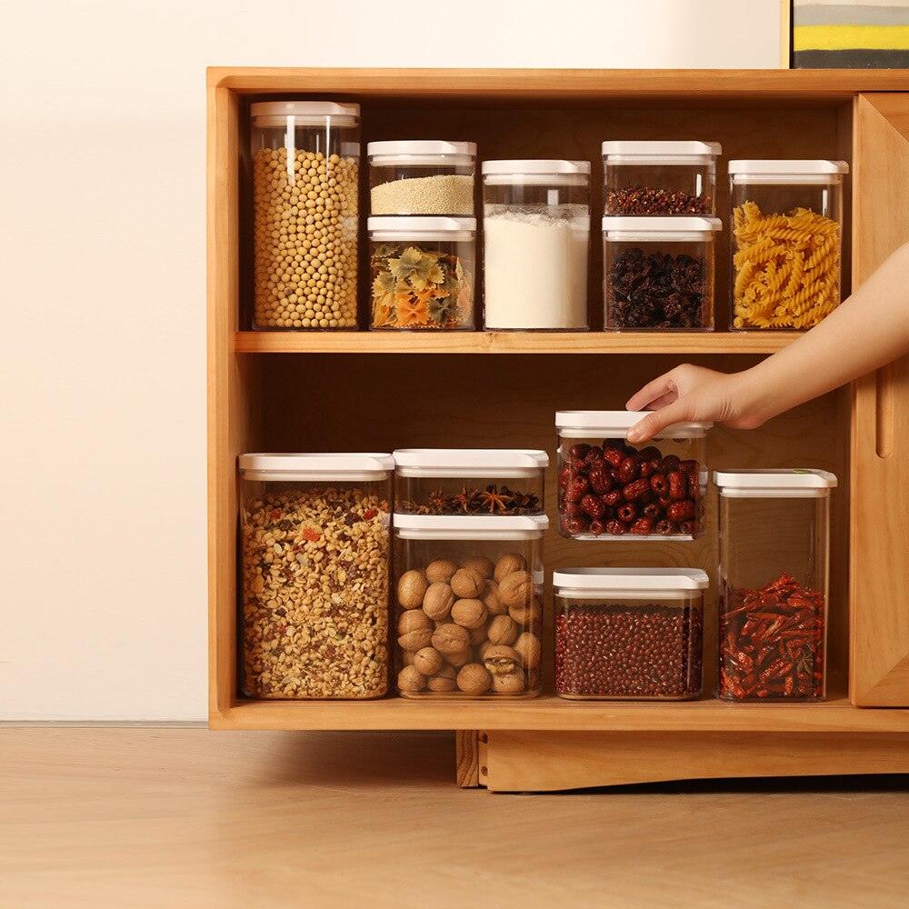 Kitchen Plastic Food Storage Container Refrigerator Food Organizer Noodle Box Multigrain Storage Tank Transparent Sealed Cans - Lily Depot
