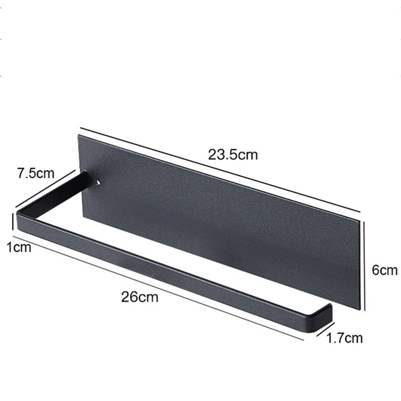 Kitchen Self-Adhesive Roll Rack Paper Towel Holder Tissue Hanger Rack Nail-Free Cabinet Shelf Sundries Accessories - Lily Depot
