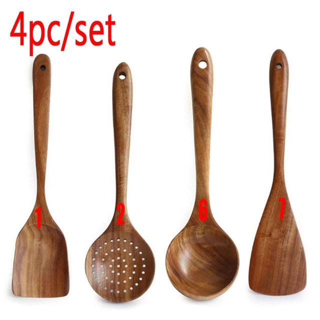 Kitchen Sets Wooden Kitchen Utensils Cooking Wooden Spoons Wooden Spoons Soup Utensils Kitchen Cooking Sets Cooking Gifts - Lily Depot