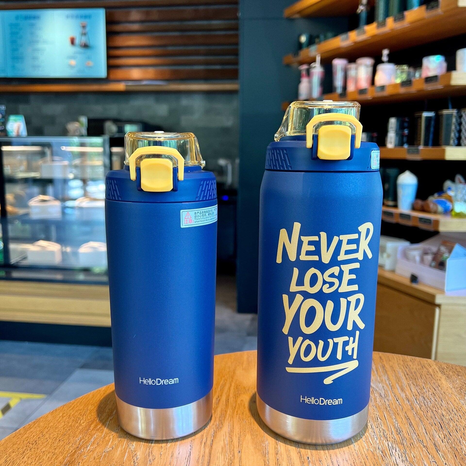 Large capacity heat preservation cup 316 stainless steel high-value water bottle portable spring outdoor sports drinking kettle - Lily Depot