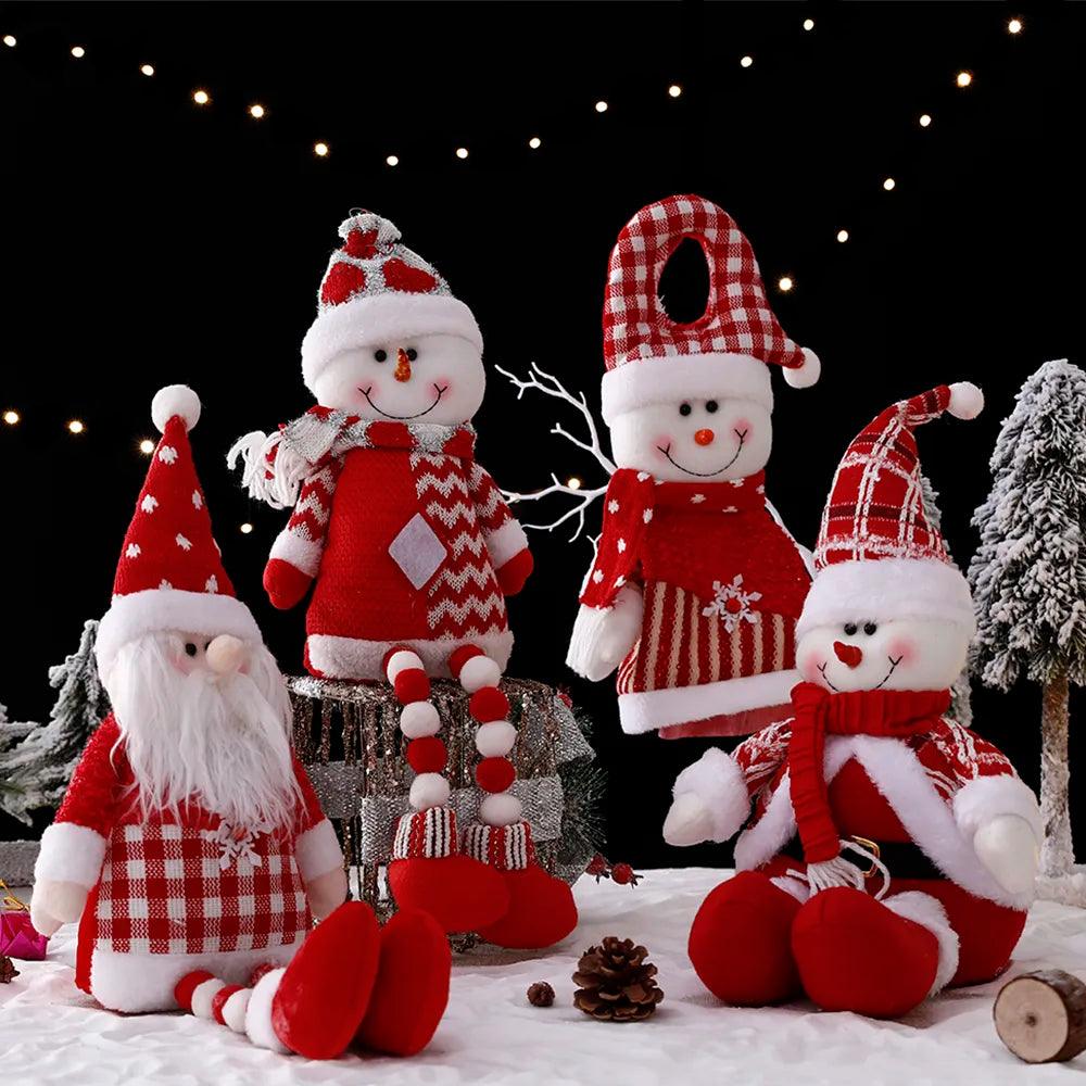 Large Santa Claus Elk Standing Doll with Lights Christmas Ornament For Home Merry Christmas Decorations Navidad Gifts New Year - Lily Depot