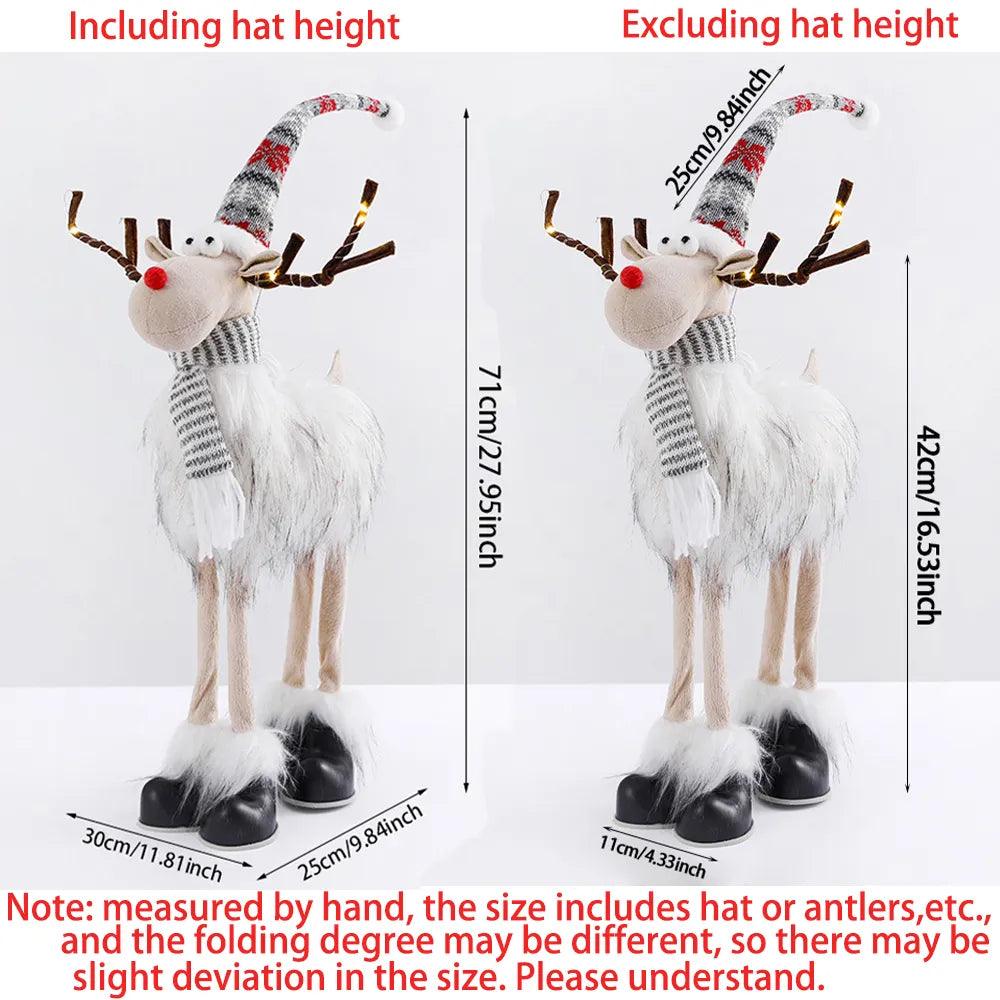 Large Santa Claus Elk Standing Doll with Lights Christmas Ornament For Home Merry Christmas Decorations Navidad Gifts New Year - Lily Depot