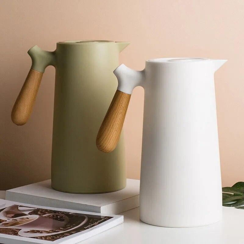 Large Thermal Coffee Carafe Double Walled Thermos Household Coffee Pot Household Insulation Pot Vacuum Carafes Water Bottle - Lily Depot