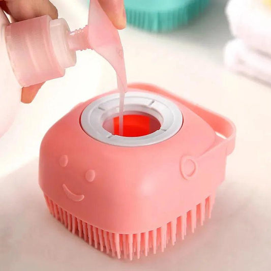 Bathroom Dog Bath Brush Massage Gloves Soft Safety Silicone Comb with Shampoo Box Pet Dog Brush - Lily Depot