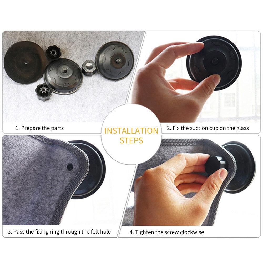 Cat Window Hammock With Strong Suction Cups Pet Kitty Hanging Sleeping Bed Storage For Pet Warm Ferret Cage Cat Shelf Seat Beds - Lily Depot