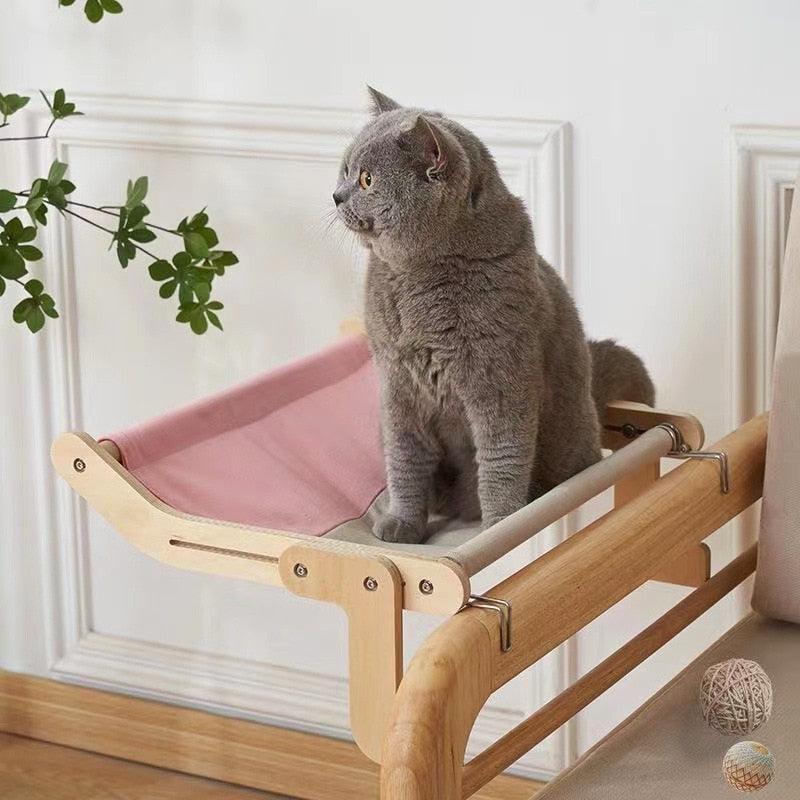 Hanging Cat Bed Window Hammock Sofa House Furniture Kitten Indoor Washable Removable Seat Wooden Sleeping Bed Perch Shelves - Lily Depot