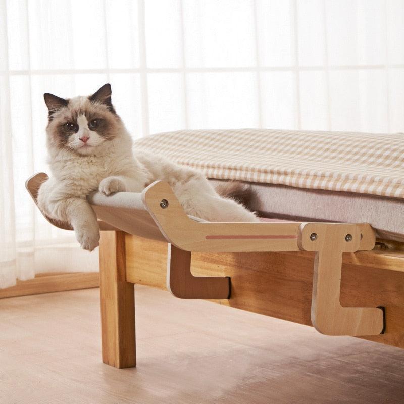 Hanging Cat Bed Window Hammock Sofa House Furniture Kitten Indoor Washable Removable Seat Wooden Sleeping Bed Perch Shelves - Lily Depot