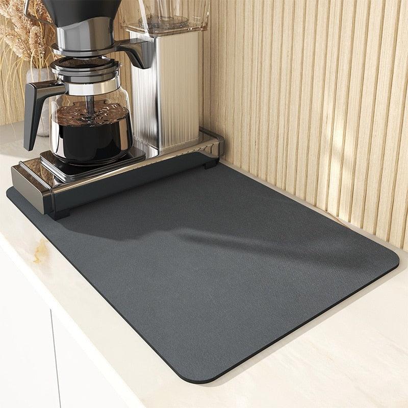 Mat Super Absorbent Kitchen Absorbent Mat Antiskid Draining Coffee Dish Drying Mat Quick Dry Bathroom Drain Pad Tableware Mat - Lily Depot