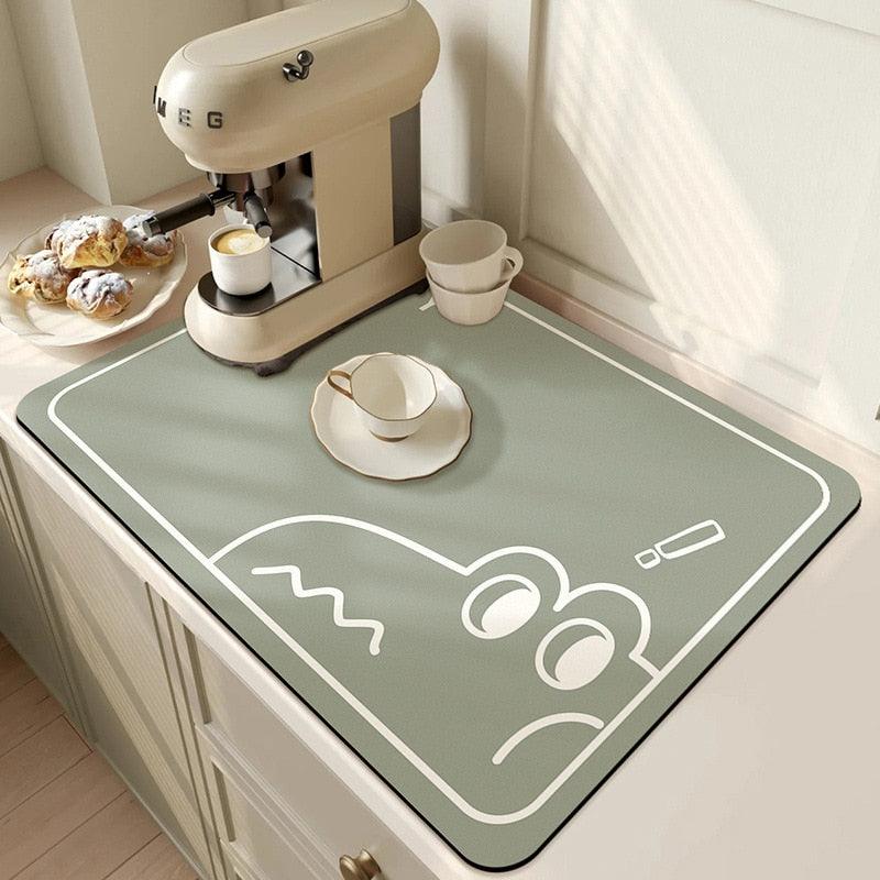 Mat Super Absorbent Kitchen Absorbent Mat Antiskid Draining Coffee Dish Drying Mat Quick Dry Bathroom Drain Pad Tableware Mat - Lily Depot
