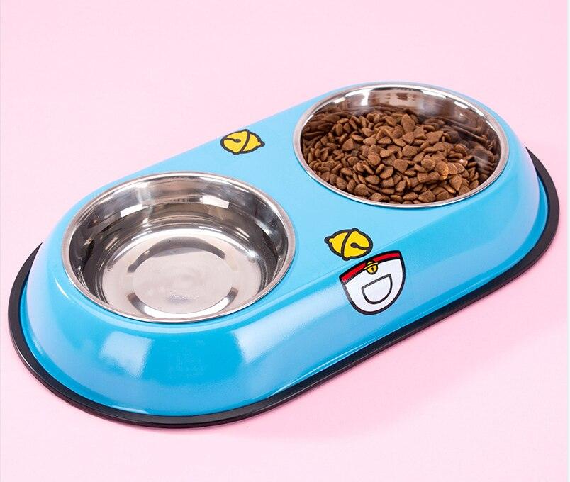 Pet Feeding Bowl Stainless Steel Lined Double Bowl Easy to Clean Bottom Non-Slip Design Dog Bowl Cat Feeding Water Bowl - Lily Depot