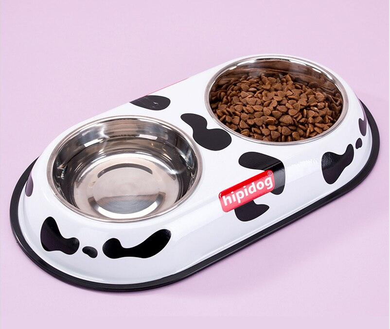 Pet Feeding Bowl Stainless Steel Lined Double Bowl Easy to Clean Bottom Non-Slip Design Dog Bowl Cat Feeding Water Bowl - Lily Depot