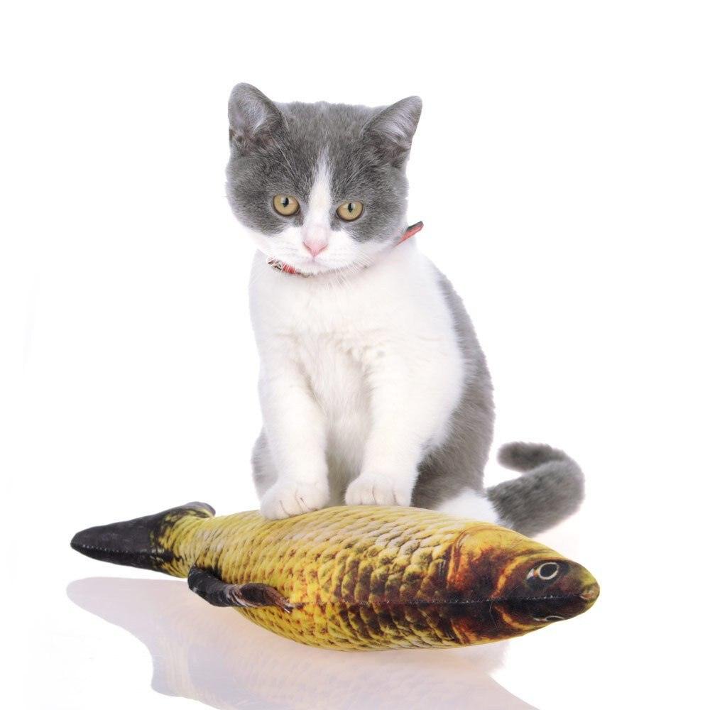 20CM Pet Cat Toy Fish Built-In Cotton Battery-Free Ordinary Simulation Fish Cat Interactive Entertainment Play Cat Toys - Lily Depot