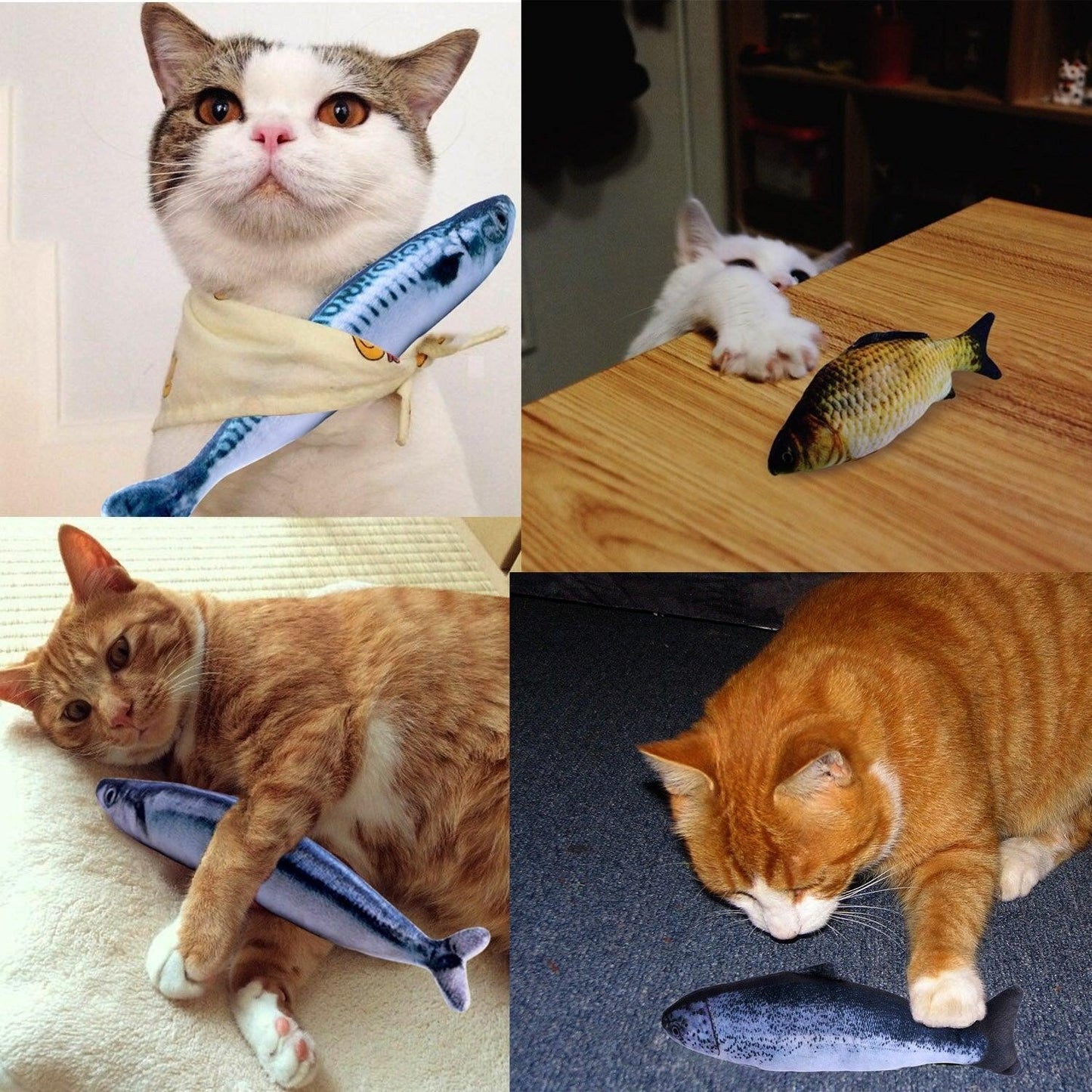 20CM Pet Cat Toy Fish Built-In Cotton Battery-Free Ordinary Simulation Fish Cat Interactive Entertainment Play Cat Toys - Lily Depot